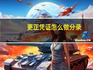 更正凭证怎么做分录