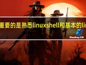 更重要的是 熟悉linuxshell和基本的linux命令