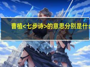 曹植<七步诗>的意思分别是什么