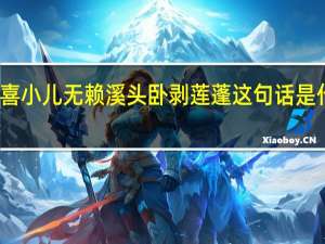 最喜小儿无赖溪头卧剥莲蓬这句话是什么意思