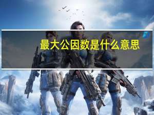 最大公因数是什么意思