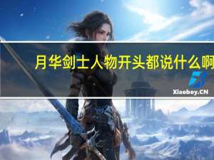 月华剑士人物开头都说什么啊
