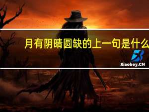 月有阴晴圆缺的上一句是什么