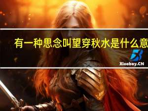 有一种思念叫望穿秋水是什么意思（望穿秋水是什么意思）