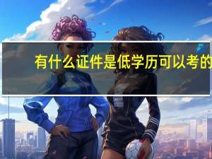 有什么证件是低学历可以考的