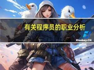 有关程序员的职业分析