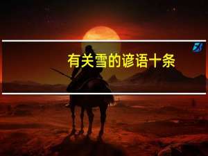 有关雪的谚语十条
