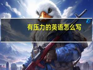 有压力的英语怎么写