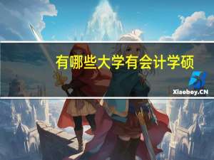 有哪些大学有会计学硕