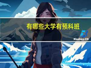 有哪些大学有预科班