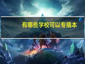有哪些学校可以专插本