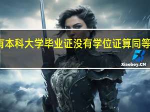有本科大学毕业证没有学位证算同等学力吗