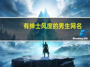 有绅士风度的男生网名