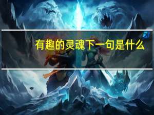 有趣的灵魂下一句是什么