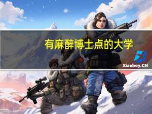 有麻醉博士点的大学