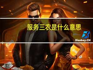 服务三农是什么意思