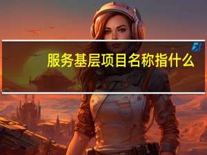 服务基层项目名称指什么