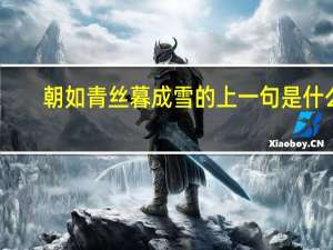 朝如青丝暮成雪的上一句是什么