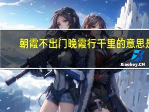 朝霞不出门晚霞行千里的意思是