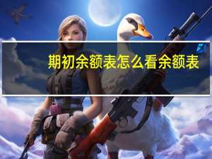 期初余额表怎么看余额表