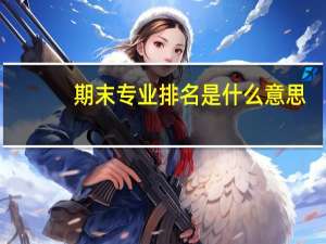 期末专业排名是什么意思