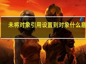 未将对象引用设置到对象什么意思