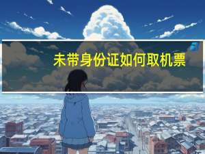 未带身份证如何取机票