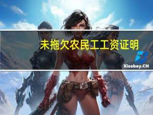 未拖欠农民工工资证明