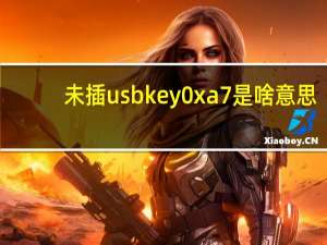 未插usbkey0xa7是啥意思（未插usbkey(0xa7)）