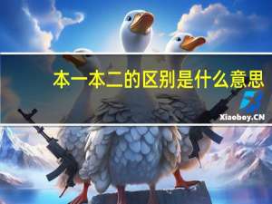本一本二的区别是什么意思