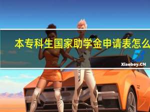 本专科生国家助学金申请表怎么填