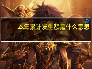 本年累计发生额是什么意思