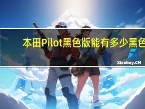 本田Pilot黑色版能有多少黑色