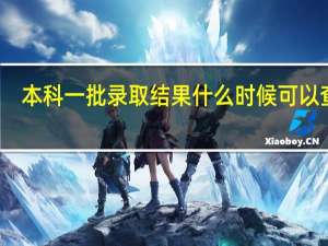 本科一批录取结果什么时候可以查询