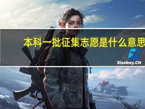 本科一批征集志愿是什么意思