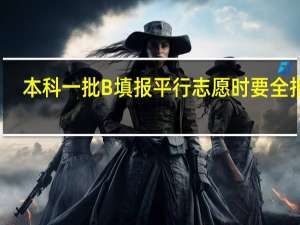 本科一批B填报平行志愿时要全报吗