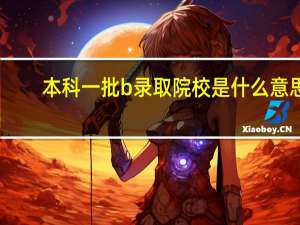 本科一批b录取院校是什么意思