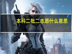 本科二批二志愿什么意思