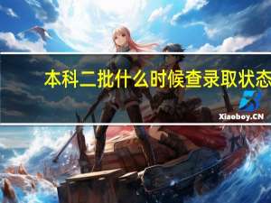 本科二批什么时候查录取状态
