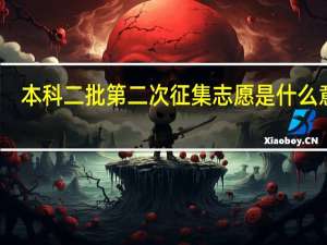 本科二批第二次征集志愿是什么意思