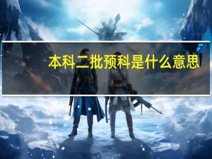 本科二批预科是什么意思