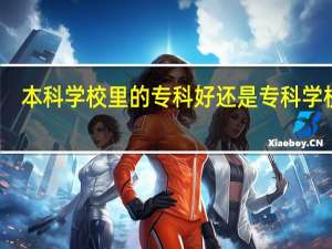 本科学校里的专科好还是专科学校好