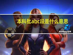 本科批abc段是什么意思