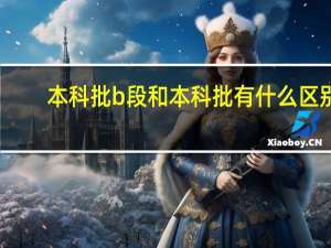 本科批b段和本科批有什么区别