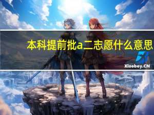 本科提前批a二志愿什么意思