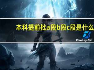 本科提前批a段b段c段是什么