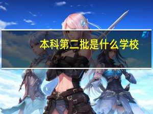本科第二批是什么学校（本科第二批是什么意思）