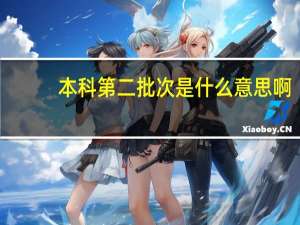 本科第二批次是什么意思啊