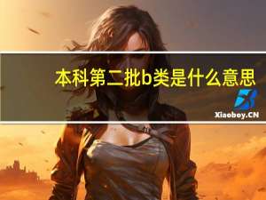 本科第二批b类是什么意思