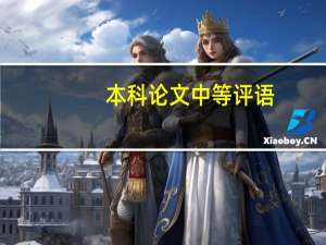 本科论文中等评语